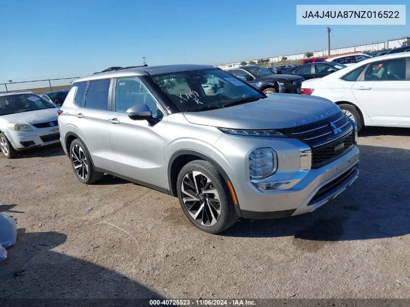 2022 Mitsubishi Outlander Se/Black Edition VIN: JA4J4UA87NZ016522 Lot: 40725523