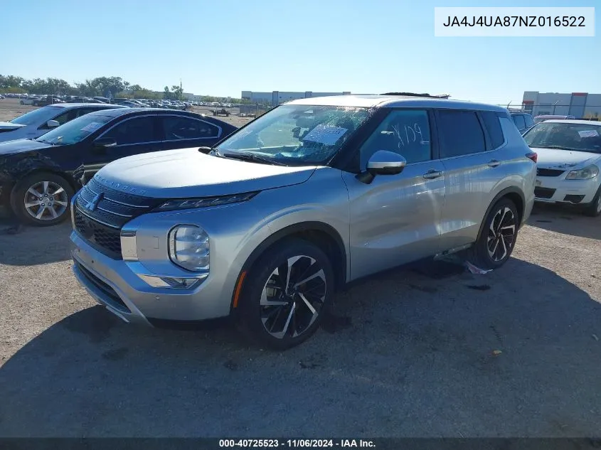 2022 Mitsubishi Outlander Se/Black Edition VIN: JA4J4UA87NZ016522 Lot: 40725523