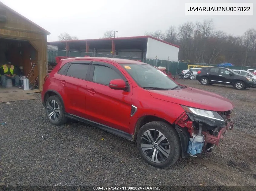 2022 Mitsubishi Outlander Sport 2.0 Be /2.0 Es /2.0 Le /2.0 Se /2.0 Se Special Edition VIN: JA4ARUAU2NU007822 Lot: 40767242