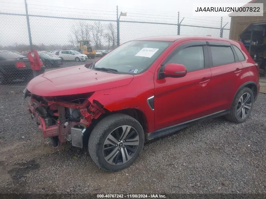 2022 Mitsubishi Outlander Sport 2.0 Be /2.0 Es /2.0 Le /2.0 Se /2.0 Se Special Edition VIN: JA4ARUAU2NU007822 Lot: 40767242