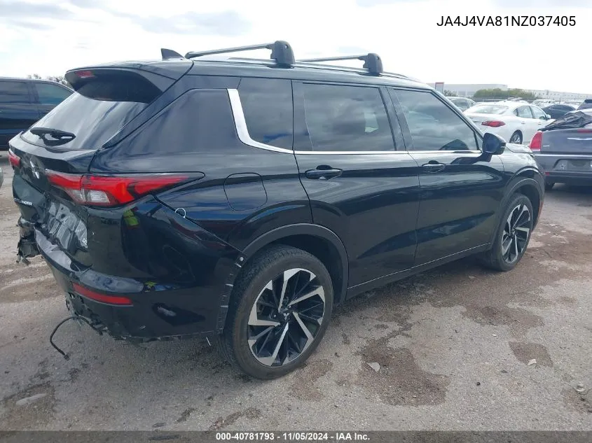 2022 Mitsubishi Outlander Sel 2.5 /Sel Launch Edition /Sel Special Edition VIN: JA4J4VA81NZ037405 Lot: 40781793