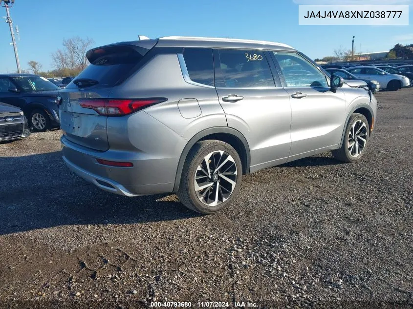 2022 Mitsubishi Outlander Sel 2.5 VIN: JA4J4VA8XNZ038777 Lot: 40793680