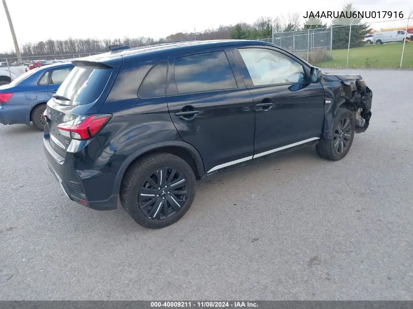 2022 Mitsubishi Outlander Sport 2.0 Be VIN: JA4ARUAU6NU017916 Lot: 40809211