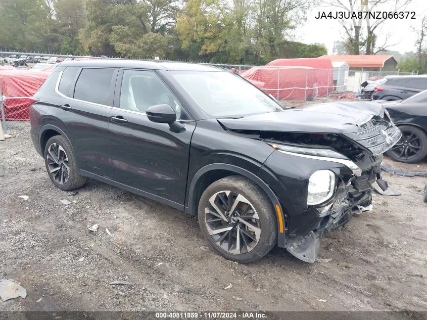 2022 Mitsubishi Outlander Se 2.5 2Wd VIN: JA4J3UA87NZ066372 Lot: 40811859