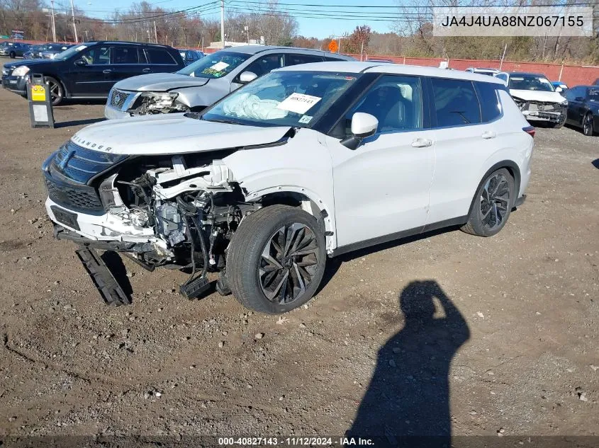 2022 Mitsubishi Outlander Black Edition /Se 2.5 /Se Launch Edition VIN: JA4J4UA88NZ067155 Lot: 40827143