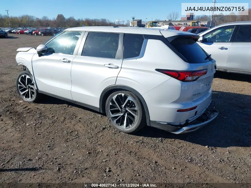 2022 Mitsubishi Outlander Black Edition /Se 2.5 /Se Launch Edition VIN: JA4J4UA88NZ067155 Lot: 40827143