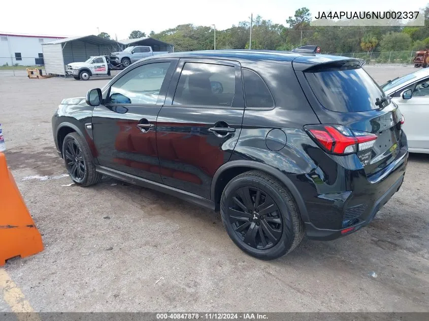 2022 Mitsubishi Outlander Sport 2.0 Le 2Wd VIN: JA4APUAU6NU002337 Lot: 40847878