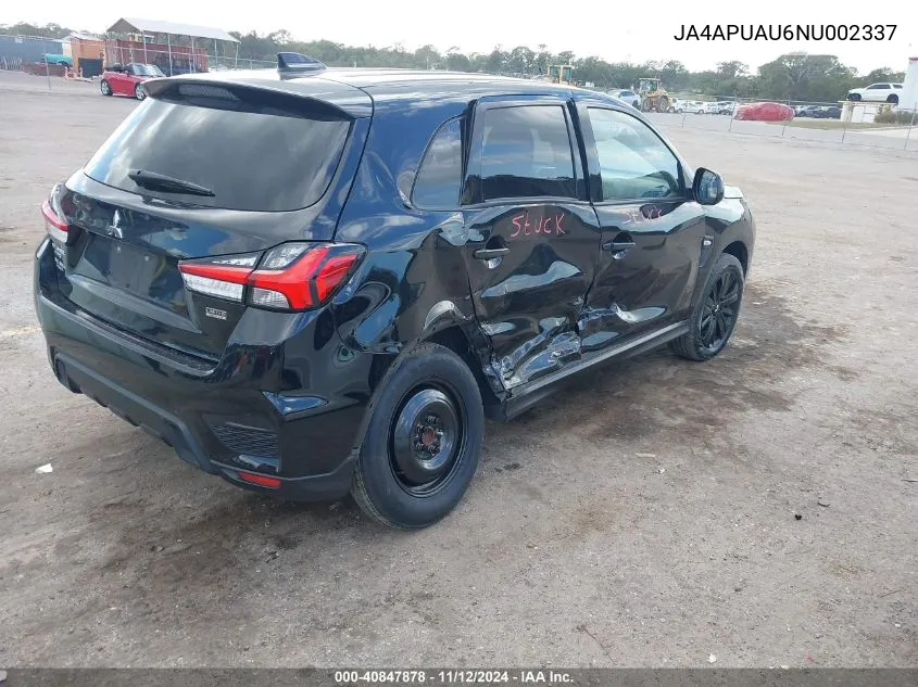 2022 Mitsubishi Outlander Sport 2.0 Le 2Wd VIN: JA4APUAU6NU002337 Lot: 40847878