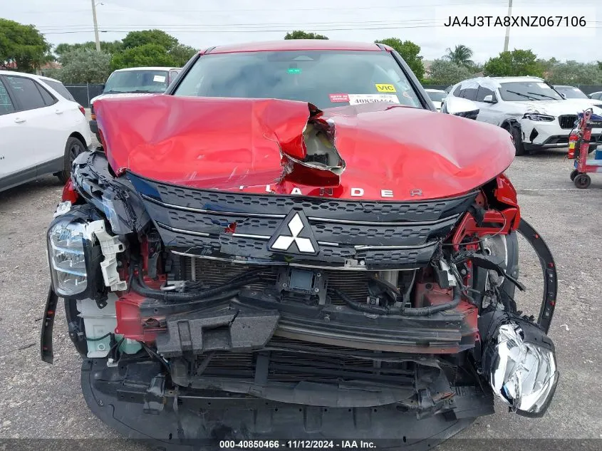 2022 Mitsubishi Outlander Es 2.5 2Wd VIN: JA4J3TA8XNZ067106 Lot: 40850466