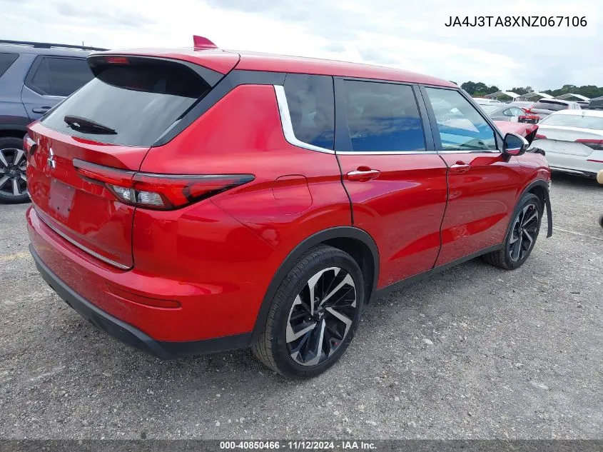 2022 Mitsubishi Outlander Es 2.5 2Wd VIN: JA4J3TA8XNZ067106 Lot: 40850466