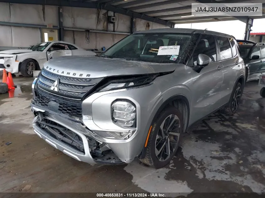 2022 Mitsubishi Outlander Black Edition 2Wd/Se 2.5 2Wd/Se Launch Edition 2Wd VIN: JA4J3UA85NZ010947 Lot: 40853831