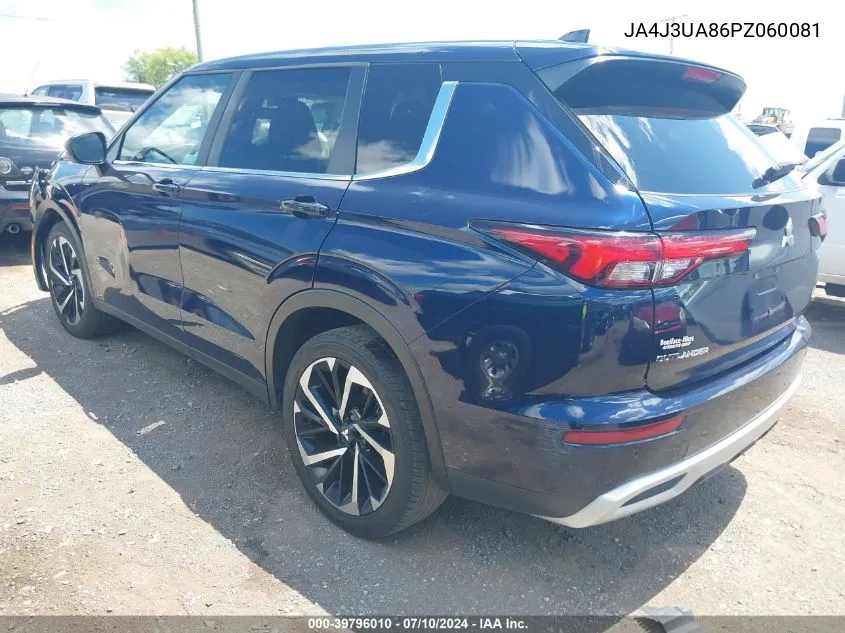 2023 Mitsubishi Outlander Se 2.5 2Wd VIN: JA4J3UA86PZ060081 Lot: 39796010