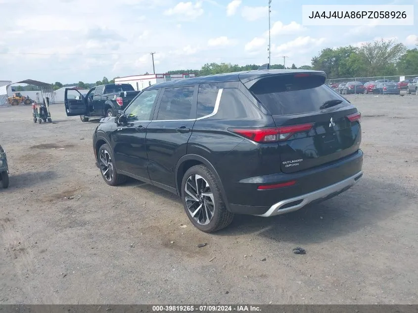 2023 Mitsubishi Outlander Se 2.5 S-Awc VIN: JA4J4UA86PZ058926 Lot: 39819265