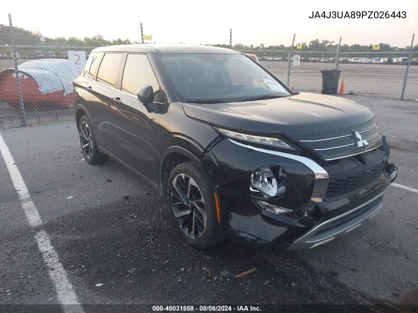 2023 Mitsubishi Outlander Se 2.5 2Wd/Se Black Edition 2Wd/Se Special Edition 2Wd VIN: JA4J3UA89PZ026443 Lot: 40031858