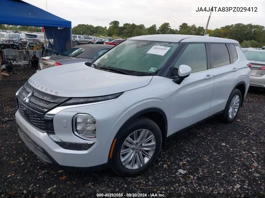 2023 Mitsubishi Outlander Es VIN: JA4J4TA83PZ029412 Lot: 40292055