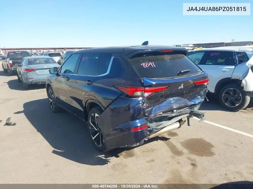 2023 Mitsubishi Outlander Ralliart /Se 2.5 /Se Black Edition /Se Special Editiont VIN: JA4J4UA86PZ051815 Lot: 40744208