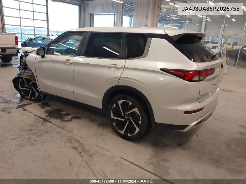 2023 Mitsubishi Outlander Se 2.5 2Wd/Se Black Edition 2Wd/Se Special Edition 2Wd VIN: JA4J3UA86PZ026755 Lot: 40772400