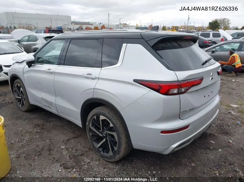 2024 Mitsubishi Outlander VIN: JA4J4WA81RZ626336 Lot: 12092168