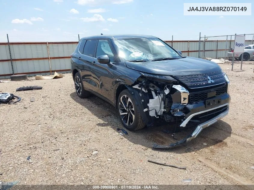 2024 Mitsubishi Outlander Se 2.5 2Wd/Se Black Edition S-Awc/Se Black Edition W/Pano Roof VIN: JA4J3VA88RZ070149 Lot: 39908901