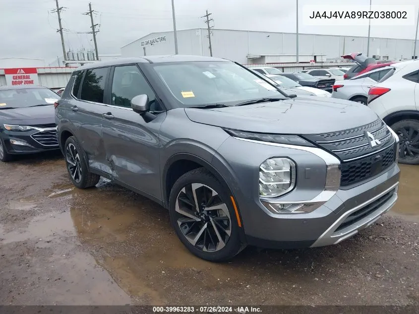 2024 Mitsubishi Outlander Se 2.5 S-Awc/Se Black Edition S-Awc/Se Black Edition W/Pano Roof S-Awc/Se Ralliart S-Awc VIN: JA4J4VA89RZ038002 Lot: 39963283