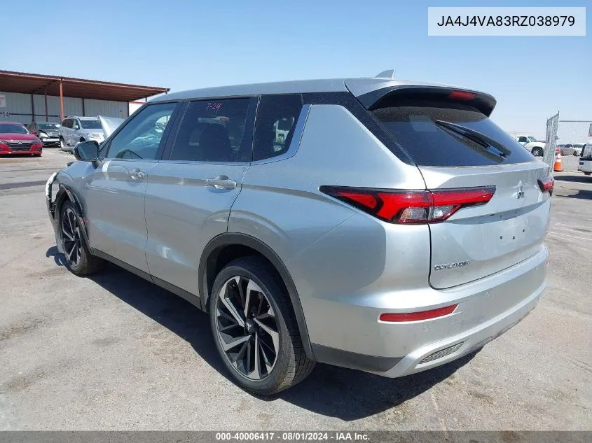 2024 Mitsubishi Outlander Se 2.5 S-Awc/Se Black Edition S-Awc/Se Black Edition W/Pano Roof S-Awc/Se Ralliart S-Awc VIN: JA4J4VA83RZ038979 Lot: 40006417