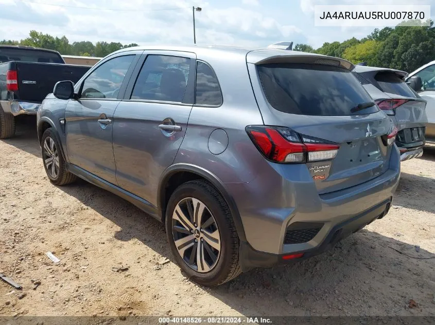 2024 Mitsubishi Outlander Sport S/Se/Es/Le/Ralliart/Trail VIN: JA4ARUAU5RU007870 Lot: 40148526