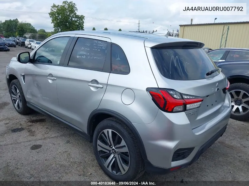 JA4ARUAU0RU007792 2024 Mitsubishi Outlander Sport 2.0 Es Awc/2.0 Le Awc/2.0 Ralliart Awc/2.0 S Awc/2.0 Se Awc/2.0 Trail Edition Awc