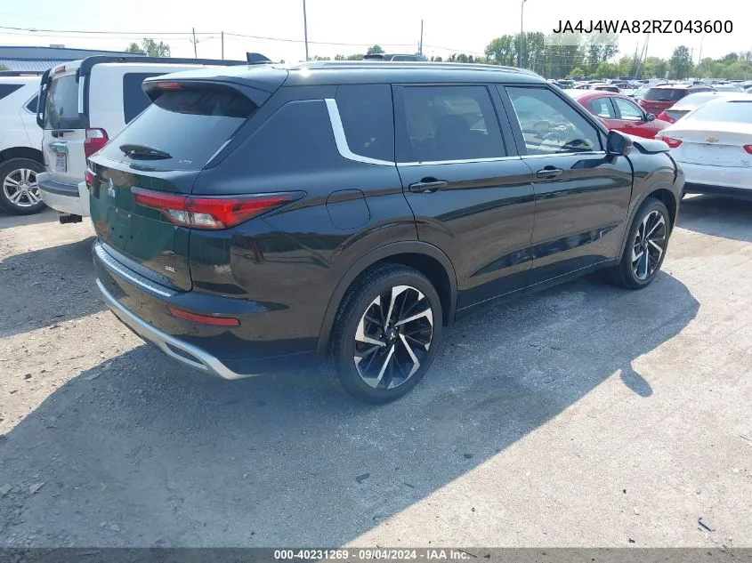 2024 Mitsubishi Outlander Sel 2.5 S-Awc VIN: JA4J4WA82RZ043600 Lot: 40231269