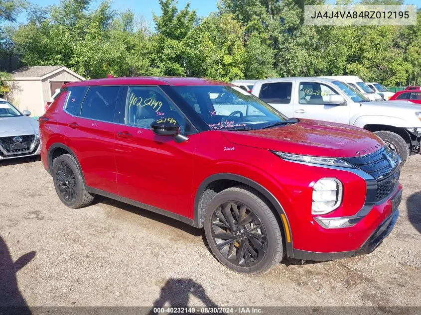 2024 Mitsubishi Outlander Se Black Edition S-Awc VIN: JA4J4VA84RZ012195 Lot: 40232149