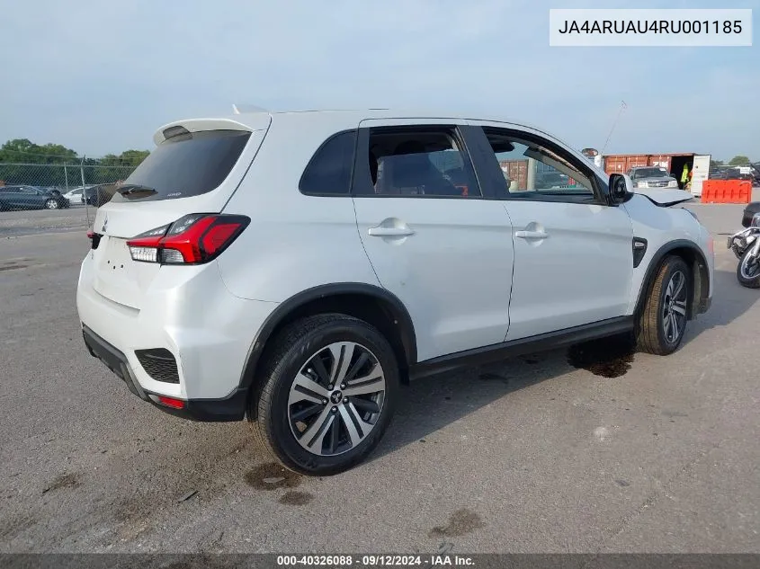 2024 Mitsubishi Outlander Sport S/Se/Es/Le/Ralliart/Trail Edition VIN: JA4ARUAU4RU001185 Lot: 40326088