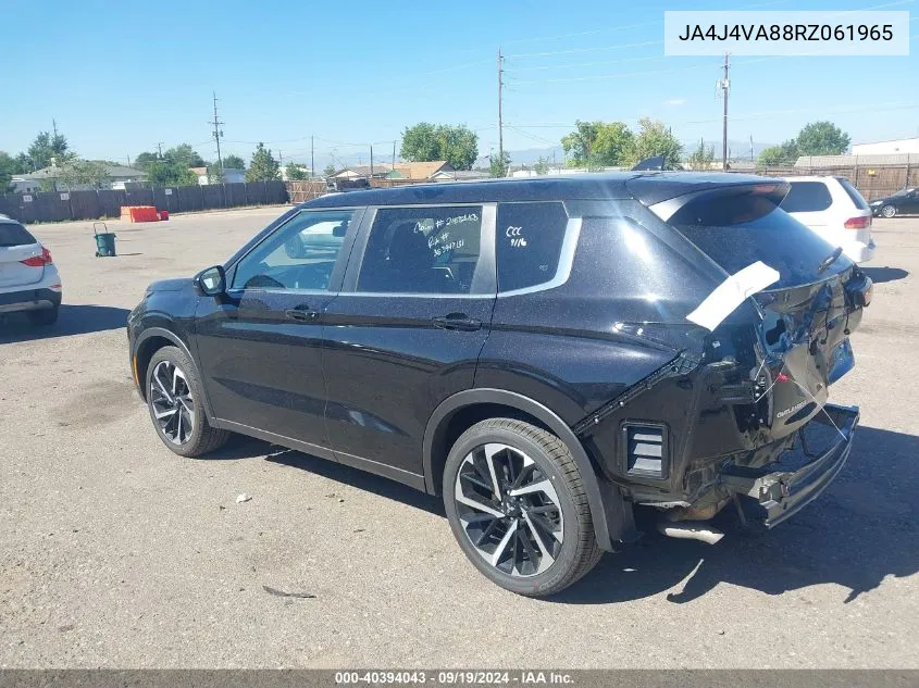 2024 Mitsubishi Outlander Se 2.5 S-Awc/Se Black Edition S-Awc/Se Black Edition W/Pano Roof S-Awc/Se Ralliart S-Awc VIN: JA4J4VA88RZ061965 Lot: 40394043