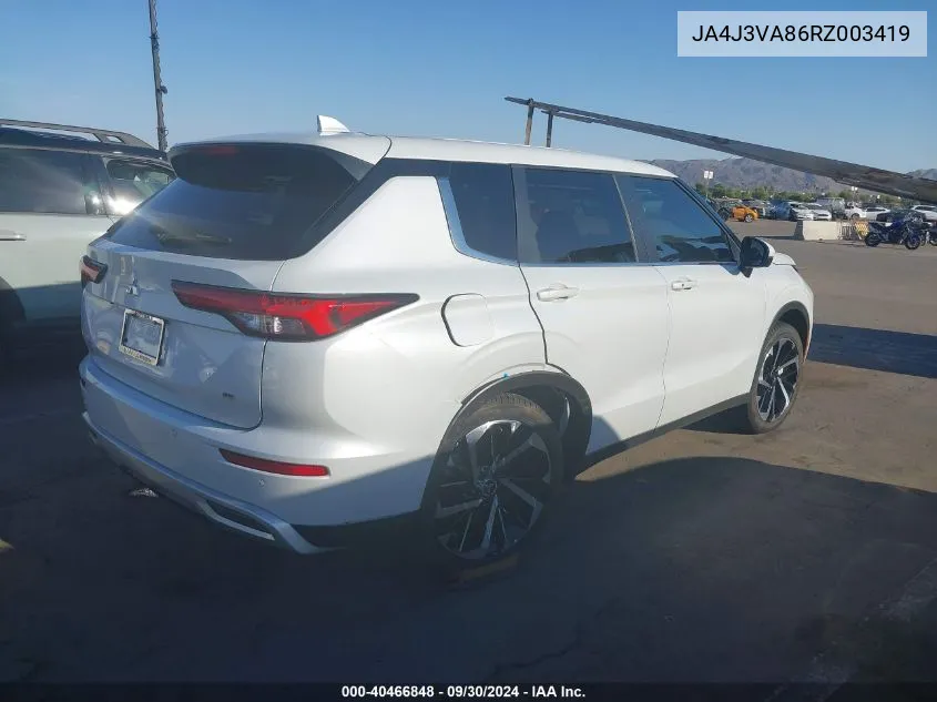 JA4J3VA86RZ003419 2024 Mitsubishi Outlander Se 2.5 2Wd