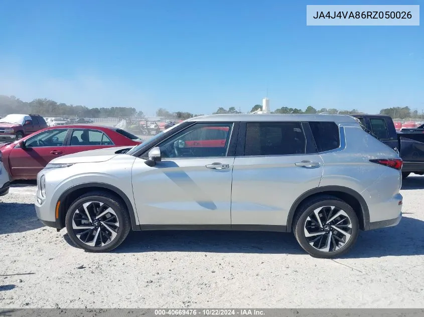 2024 Mitsubishi Outlander Se 2.5 /Se Black Edition /Se Black Edition W/Pano Roof /Se Ralliart VIN: JA4J4VA86RZ050026 Lot: 40669476