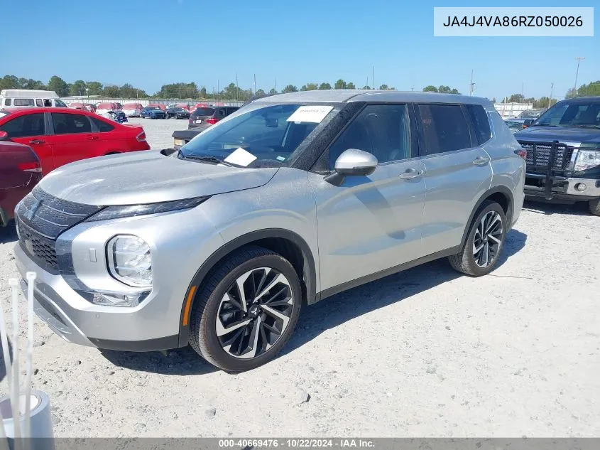 2024 Mitsubishi Outlander Se 2.5 /Se Black Edition /Se Black Edition W/Pano Roof /Se Ralliart VIN: JA4J4VA86RZ050026 Lot: 40669476