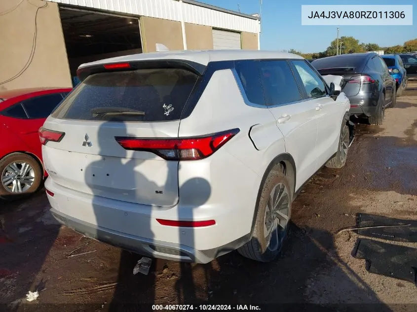 2024 Mitsubishi Outlander Se 2.5 2Wd VIN: JA4J3VA80RZ011306 Lot: 40670274