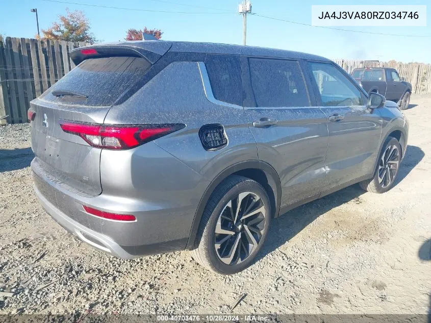 2024 Mitsubishi Outlander Se 2.5 2Wd/Se Black Edition S-Awc/Se Black Edition W/Pano Roof VIN: JA4J3VA80RZ034746 Lot: 40703476