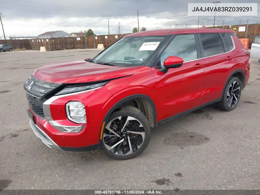 2024 Mitsubishi Outlander Se 2.5 /Se Black Edition /Se Black Edition W/Pano Roof /Se Ralliart VIN: JA4J4VA83RZ039291 Lot: 40791786