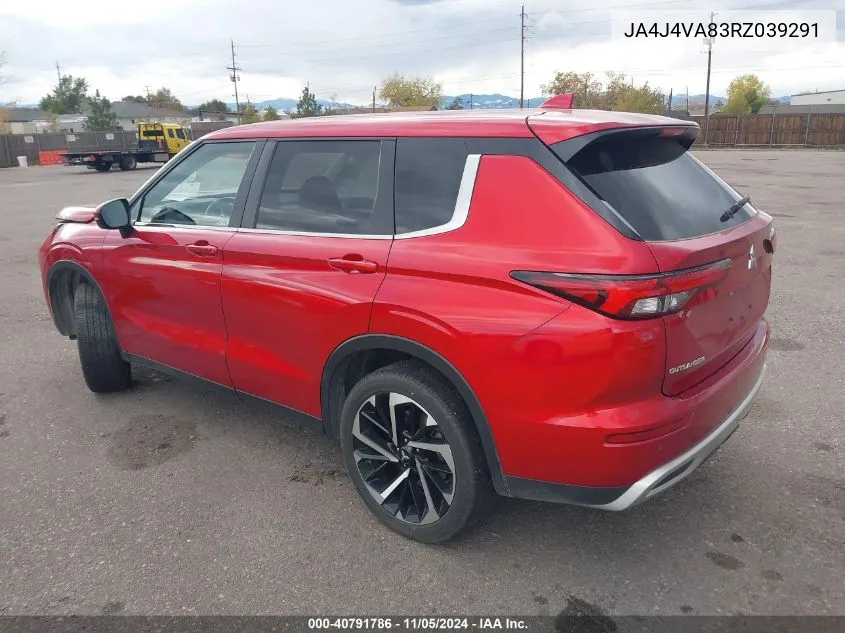 2024 Mitsubishi Outlander Se 2.5 /Se Black Edition /Se Black Edition W/Pano Roof /Se Ralliart VIN: JA4J4VA83RZ039291 Lot: 40791786