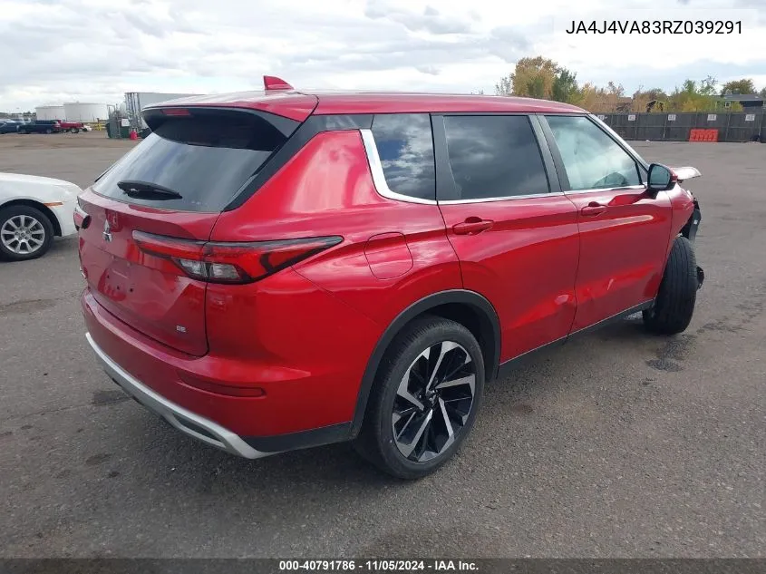 2024 Mitsubishi Outlander Se 2.5 /Se Black Edition /Se Black Edition W/Pano Roof /Se Ralliart VIN: JA4J4VA83RZ039291 Lot: 40791786