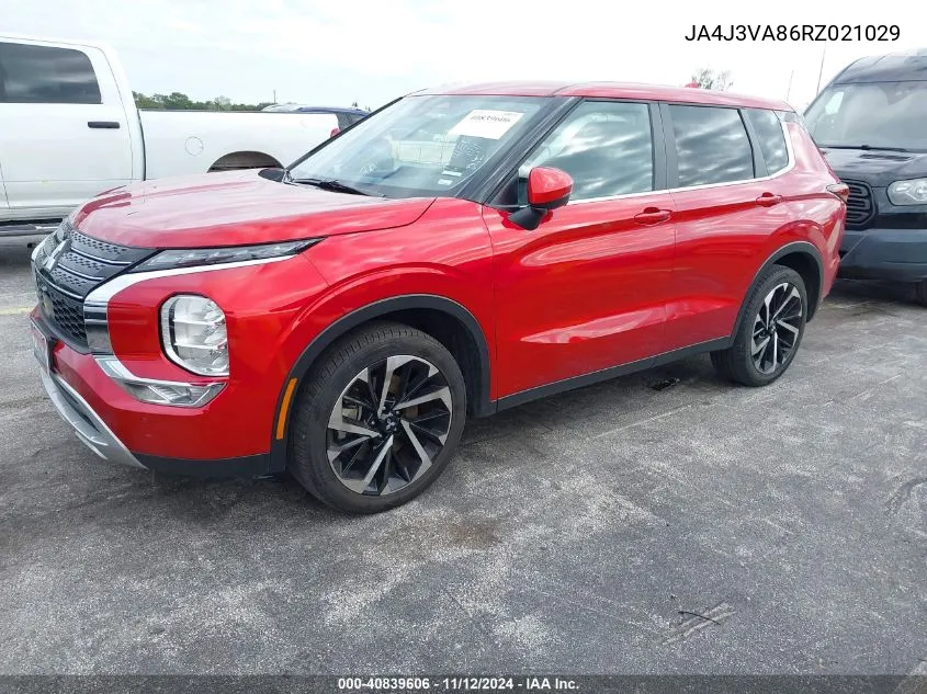 2024 Mitsubishi Outlander Se 2.5 2Wd/Se Black Edition S-Awc/Se Black Edition W/Pano Roof VIN: JA4J3VA86RZ021029 Lot: 40839606