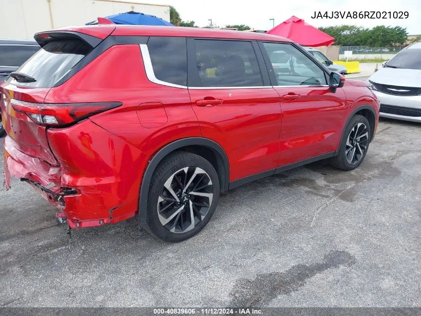 2024 Mitsubishi Outlander Se 2.5 2Wd/Se Black Edition S-Awc/Se Black Edition W/Pano Roof VIN: JA4J3VA86RZ021029 Lot: 40839606