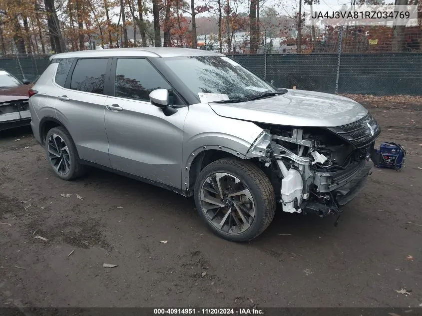 2024 Mitsubishi Outlander Se 2.5 2Wd/Se Black Edition S-Awc/Se Black Edition W/Pano Roof VIN: JA4J3VA81RZ034769 Lot: 40914951