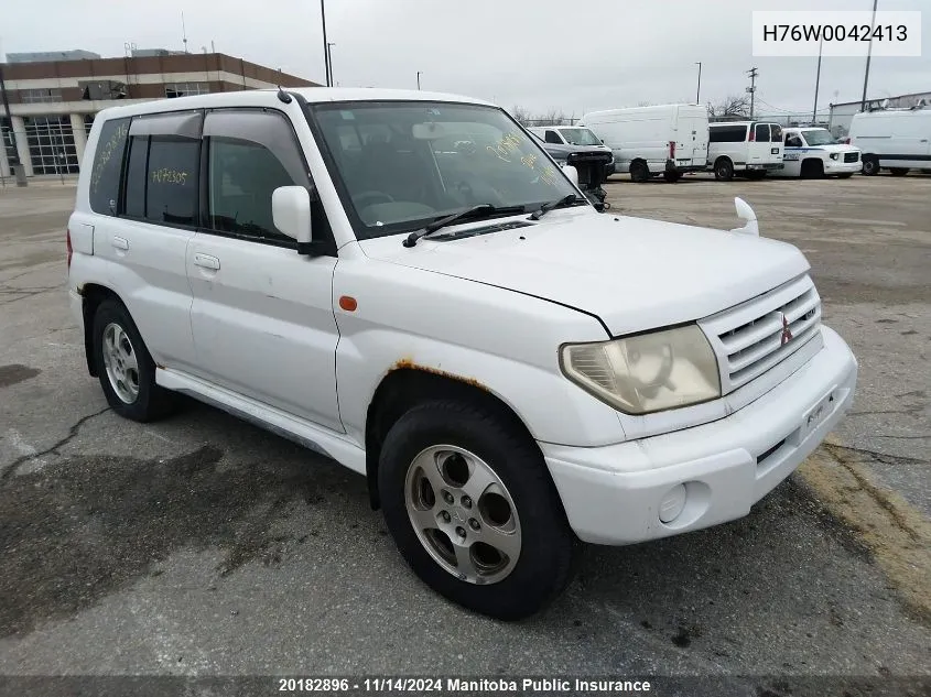 1999 Mitsubishi Pajero VIN: H76W0042413 Lot: 20182896