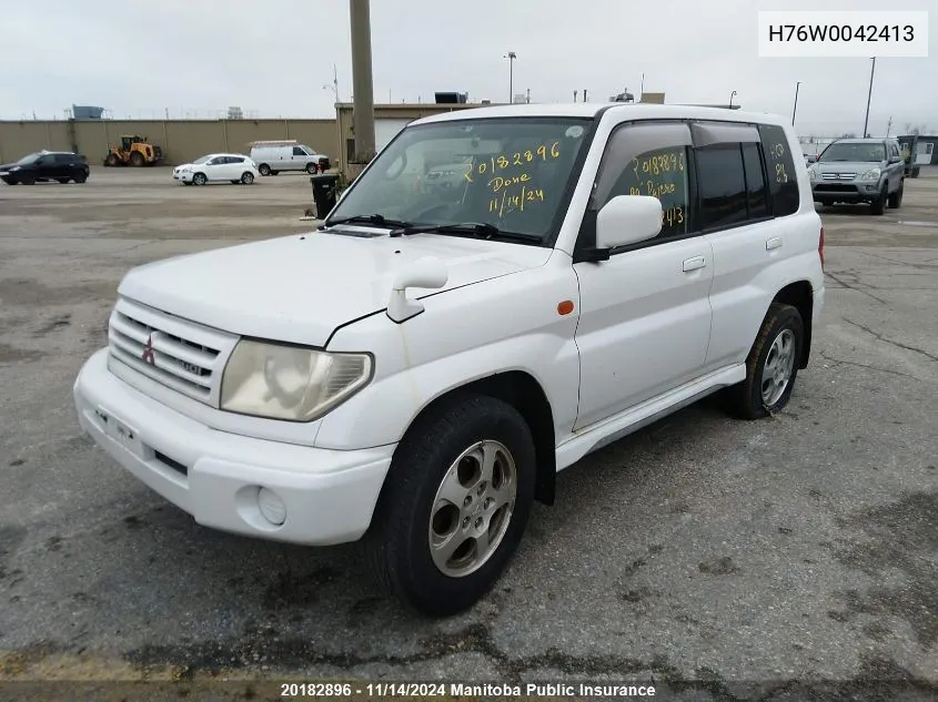 1999 Mitsubishi Pajero VIN: H76W0042413 Lot: 20182896