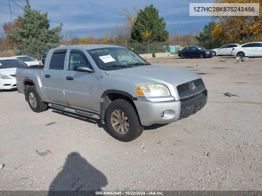 2007 Mitsubishi Raider Ls VIN: 1Z7HC28K87S243456 Lot: 40662648