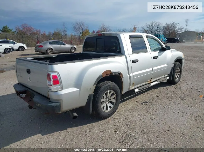 2007 Mitsubishi Raider Ls VIN: 1Z7HC28K87S243456 Lot: 40662648