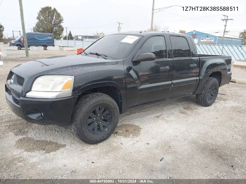 2008 Mitsubishi Raider Ls VIN: 1Z7HT28K38S588511 Lot: 40750993