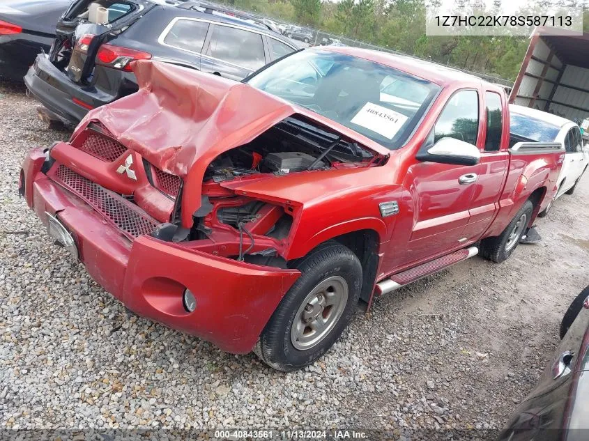 2008 Mitsubishi Raider Ls VIN: 1Z7HC22K78S587113 Lot: 40843561