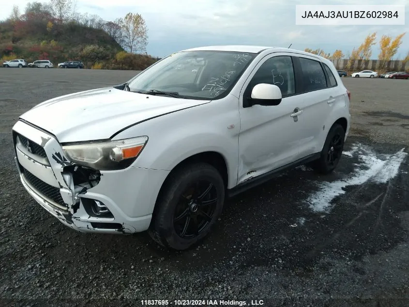 2011 Mitsubishi Rvr VIN: JA4AJ3AU1BZ602984 Lot: 11837695