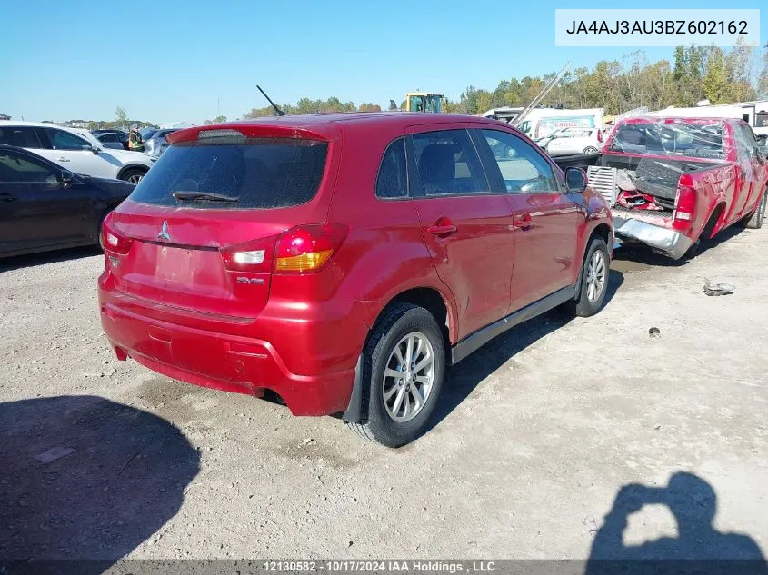 2011 Mitsubishi Rvr VIN: JA4AJ3AU3BZ602162 Lot: 12130582